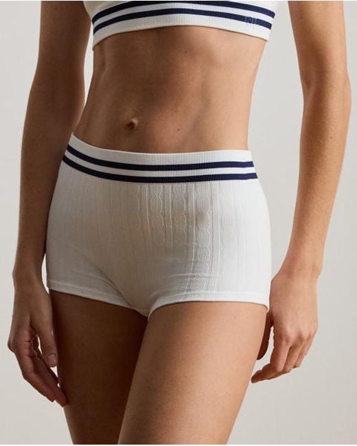 Ralph Lauren White Cricket Cable-Knit High-Rise Girl Short