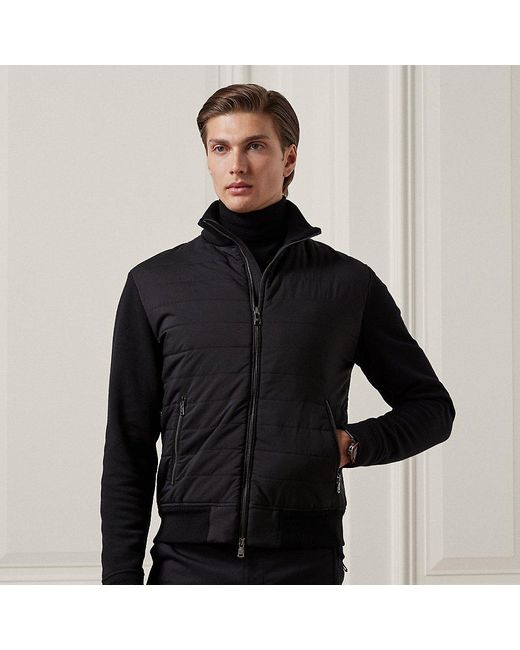 Ralph Lauren Purple Label Ralph Lauren Hybrid Mockneck Jacket in Black for  Men | Lyst