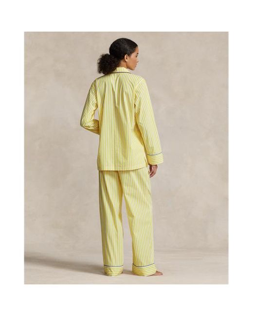 Polo Ralph Lauren Yellow Striped Poplin Long-sleeve Pyjama Set