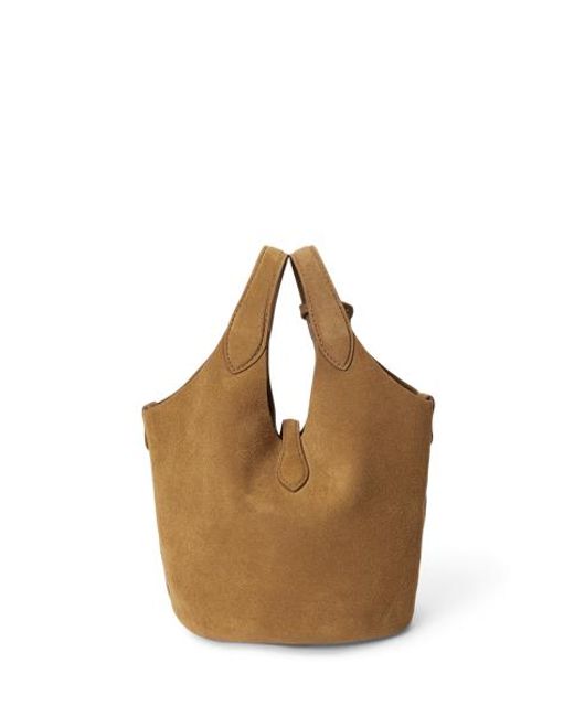 Polo Ralph Lauren Brown Polo Play Suede Small Tote & Crossbody