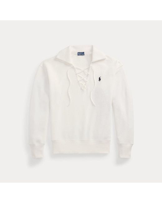 Pullover in felpa leggera con lacci di Polo Ralph Lauren in White