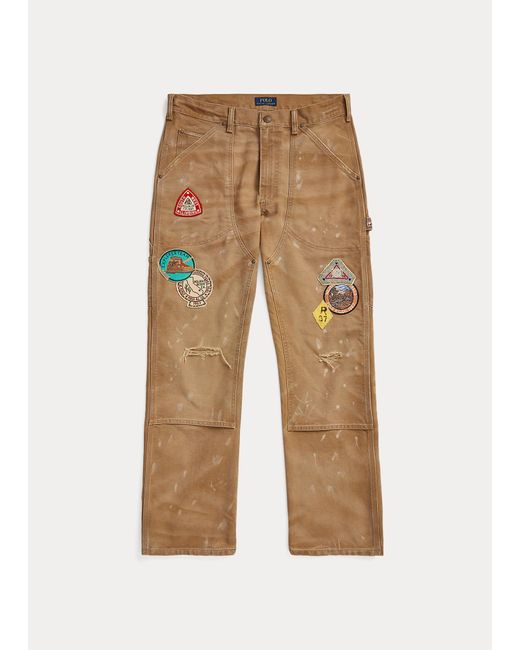 Polo Ralph Lauren Natural Relaxed Fit Distressed Canvas Pant for men