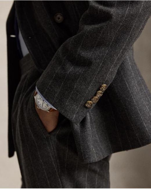 Polo Ralph Lauren Black Polo Tailored Fit Chalk-Stripe Wool Suit for men