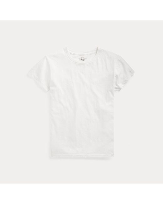 RRL White Cotton Jersey Crewneck T-shirt