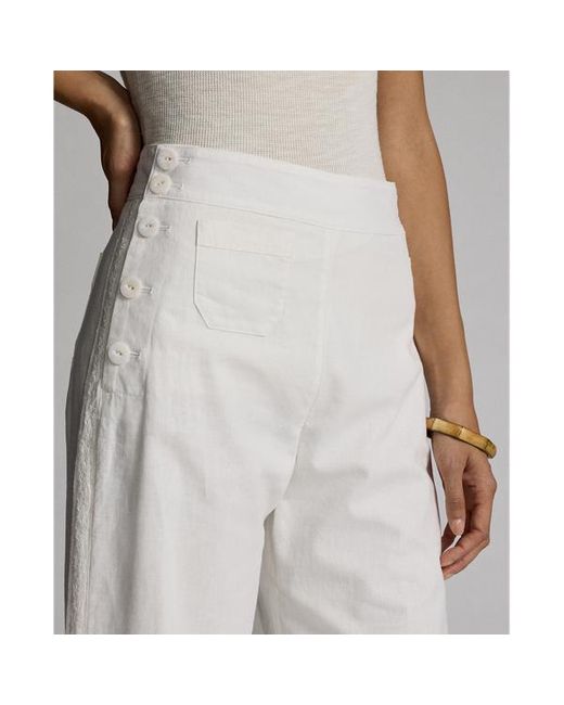 Pantaloni in lino e cotone con ricami di RRL in White