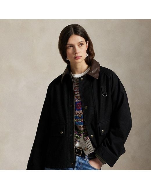 Ralph Lauren Black Cotton Utility Jacket