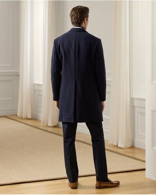 Ralph Lauren Blue Kent Hand-Tailored Wool-Blend Topcoat for men