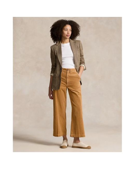 Ralph Lauren Natural Corduroy Wide-leg Cropped Pant