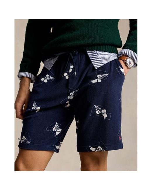 Polo Ralph Lauren Frottee-Shorts mit geflügeltem "P" in Blue für Herren