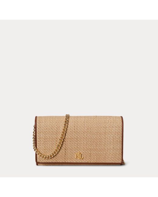 Ralph Lauren Natural Raffia Medium Adair Ii Crossbody