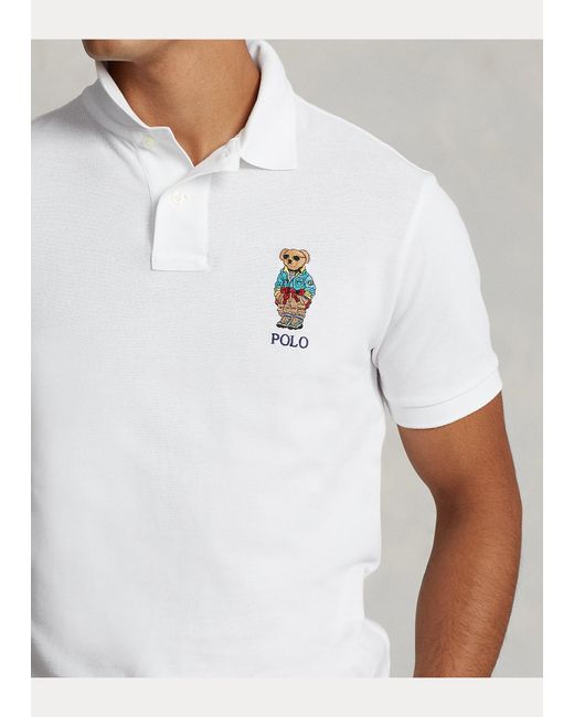 poeder Autorisatie band Polo Ralph Lauren Custom Slim Fit Polo-shirt Met Polo Bear in het Grijs  voor heren | Lyst NL