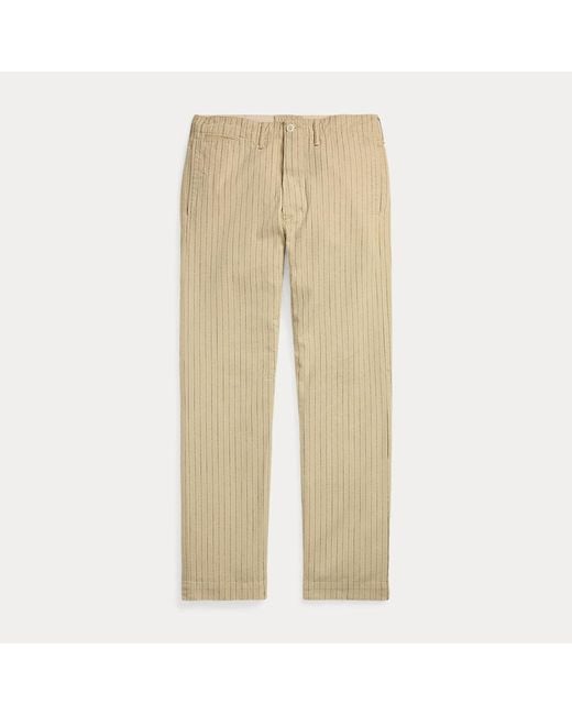 RRL Gestreifte Offiziershose Aus Twill in Natural für Herren
