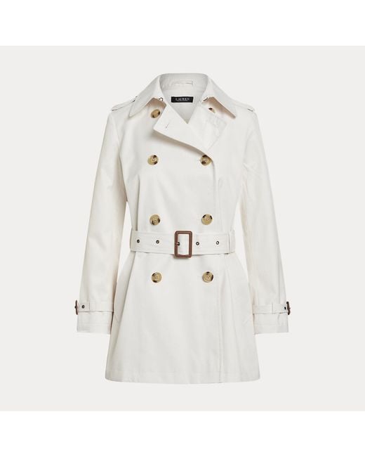 Ralph Lauren Natural Double-Breasted Cotton-Blend Trench Coat