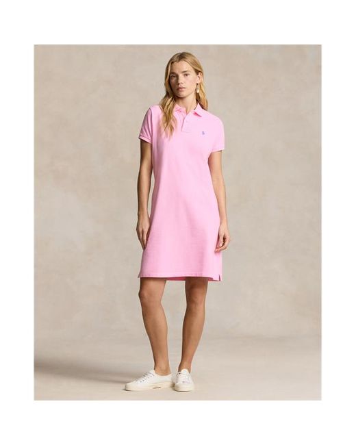 Polo Ralph Lauren Pink Cotton Mesh Short-sleeve Polo Dress