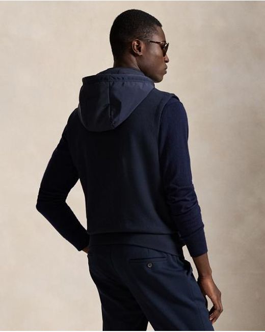 Polo Ralph Lauren Blue Hybrid Hooded Gilet for men