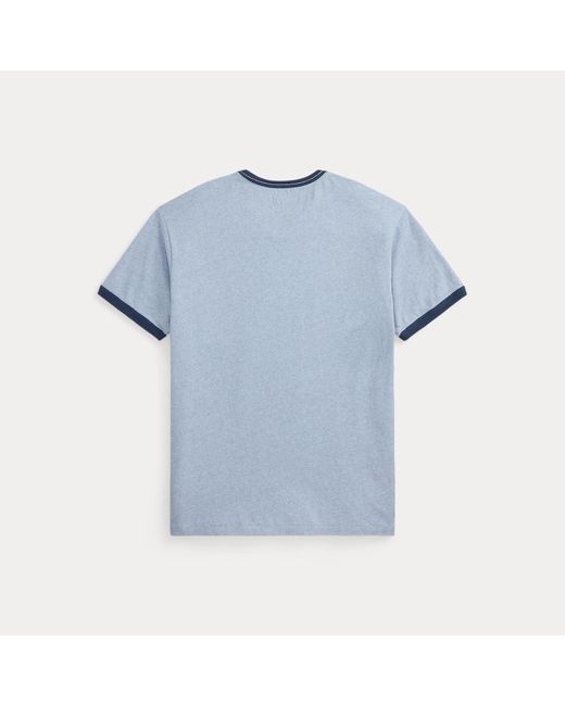 RRL Blue Logo Jersey Ringer T-Shirt for men