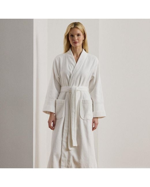 Ralph Lauren Custom Katoenen Badstof Badjas in het White