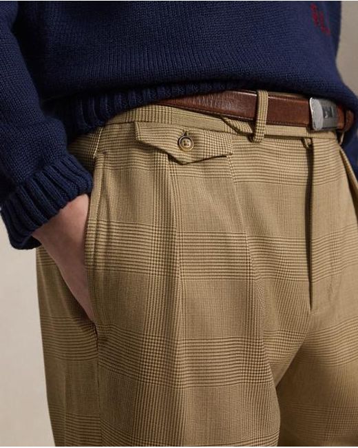 Ralph Lauren Black Plaid Performance Wool-Blend Trouser for men