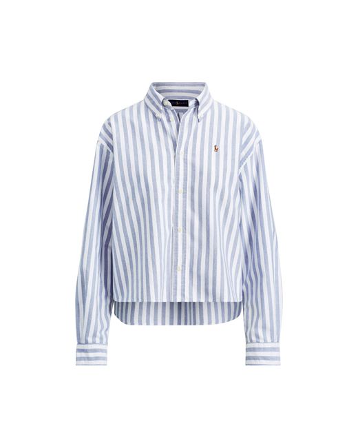 Polo Ralph Lauren Blue Cropped Oxford Shirt