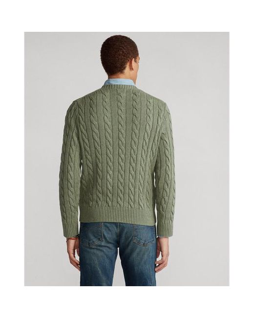 Polo Ralph Lauren Green Cable-knit Cotton Jumper for men