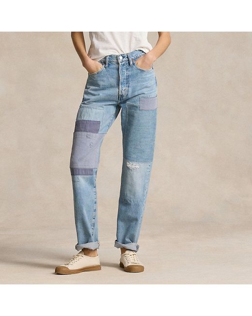 Jeans Relaxed Straight a vita alta di Polo Ralph Lauren in Blue