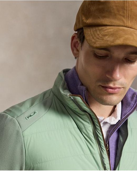 Ralph Lauren Green Hybrid Mockneck Jacket for men
