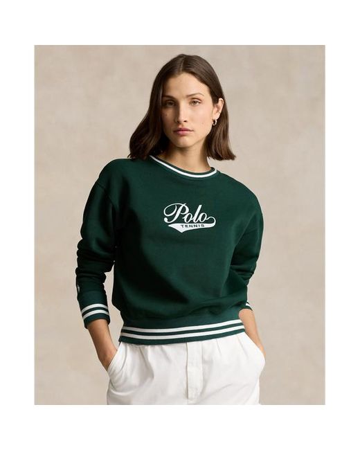 Polo Ralph Lauren Green Fleece-Sweatshirt Wimbledon mit Logo
