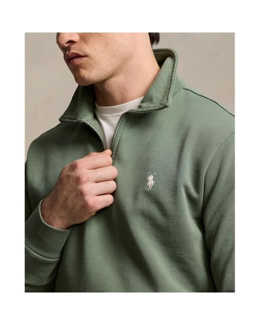Ralph Lauren Loopback Fleece Sweatshirt Met Kwartrits in het Green voor heren