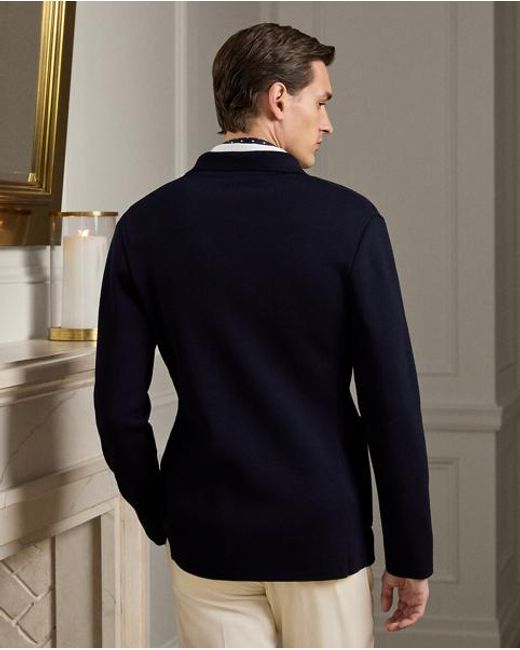 Ralph Lauren Blue Wool Blazer Cardigan for men