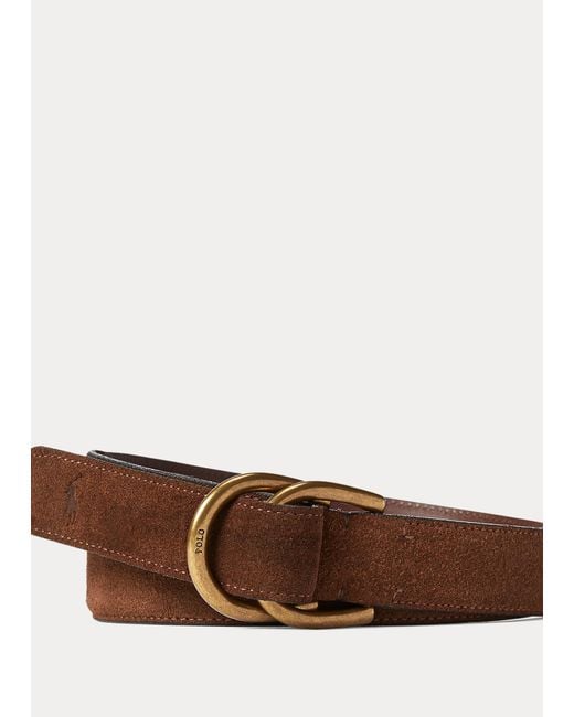 Cintura in camoscio con anello a D di Polo Ralph Lauren in Brown da Uomo