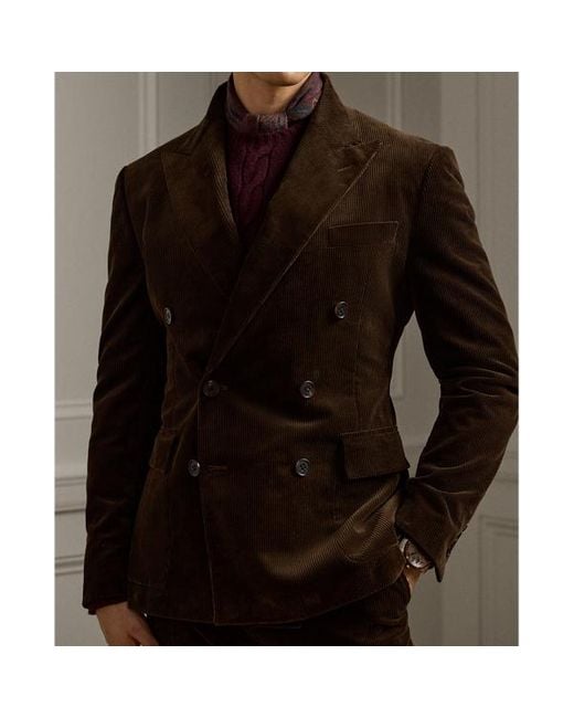 Ralph Lauren Black Kent Hand-tailored Corduroy Suit Jacket for men