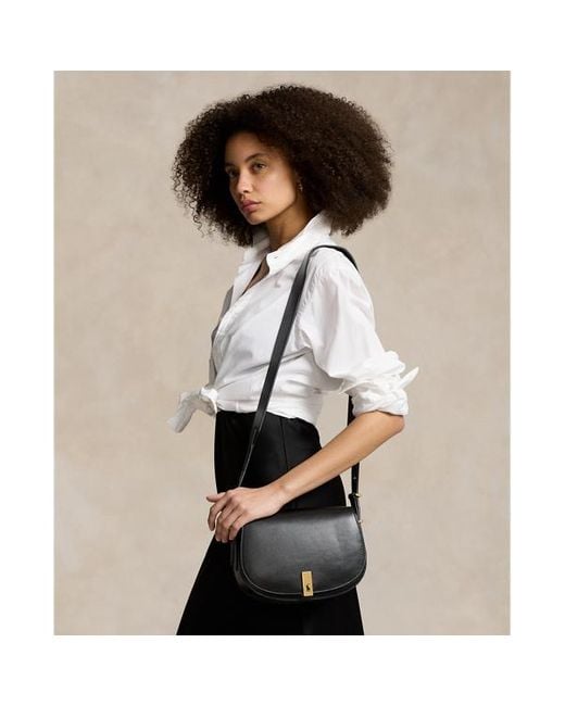 Polo Ralph Lauren Polo Id Leather Saddle Bag in White Lyst UK