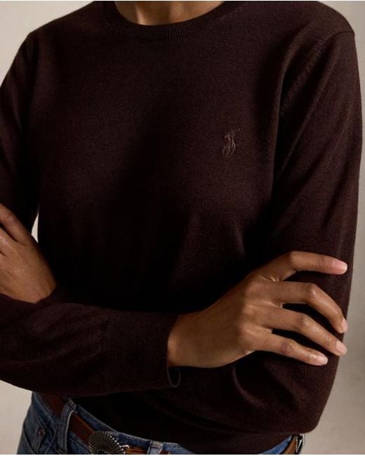 Polo Ralph Lauren Black Wool Crewneck Jumper