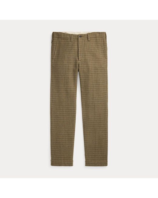 RRL Green Checked Wool Tweed Officer's Trouser for men
