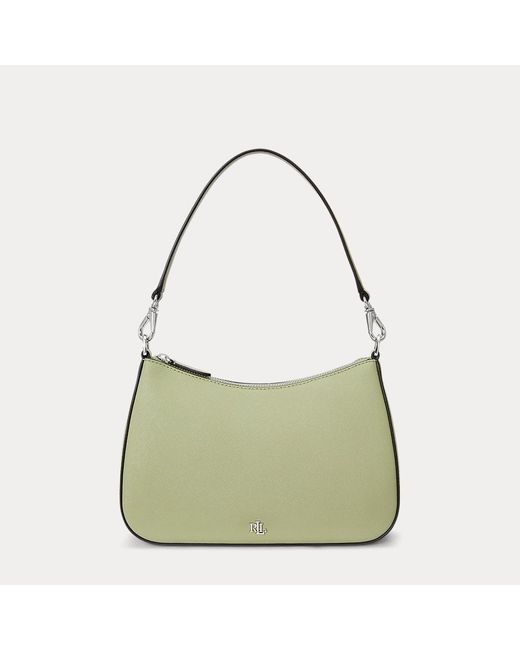 Ralph Lauren Danni Medium Leren Tas Met Kruisarcering in het Green