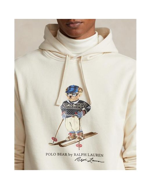 Polo Ralph Lauren Fleece-Kapuzenpullover mit Polo Bear in Natural für Herren