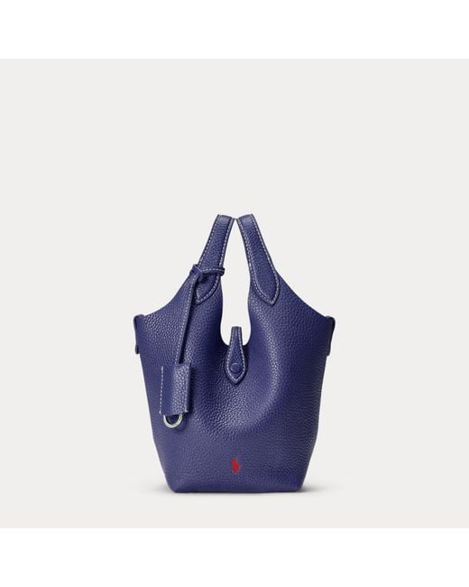 Polo Ralph Lauren Blue Polo Play Small Leather Tote & Crossbody