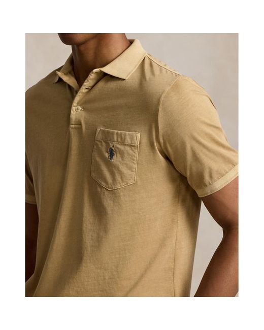 Polo Ralph Lauren Classic Fit Garengeverfd Polo-shirt in het Natural voor heren