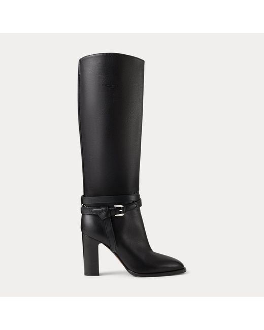 Ralph Lauren Black Donnely 90 Mm Calfskin Boot