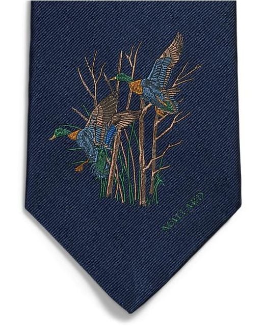 Polo Ralph Lauren Blue Graduate Mallard-Patterned Silk Tie for men