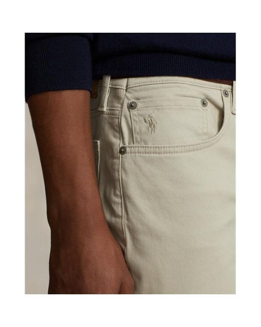 Pantaloni Sullivan in rasatello stretch di Polo Ralph Lauren in Natural da Uomo