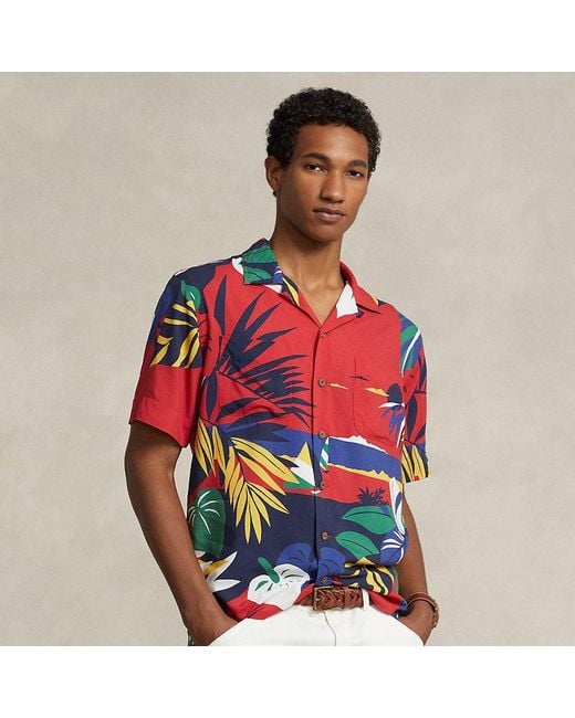 Polo Ralph Lauren Classic Fit Hofmann Overhemd Met Print in het Red voor heren