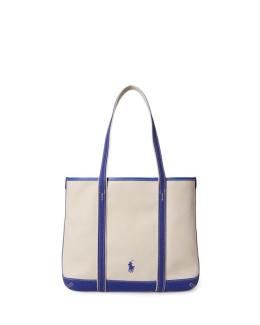 Polo Ralph Lauren Blue Polo Bear Canvas Small Shopper Tote
