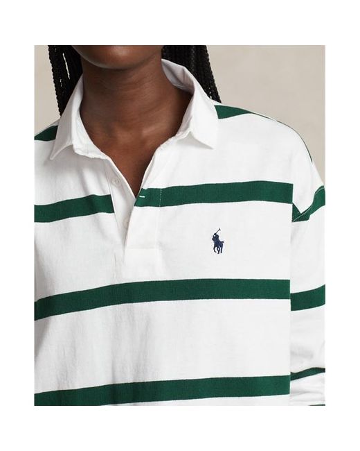 Polo Ralph Lauren Cropped Wimbledon Rubgyshirt in het Gray