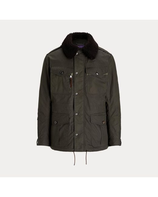 Ralph Lauren Black Shearling Collar Four-pocket Jacket for men