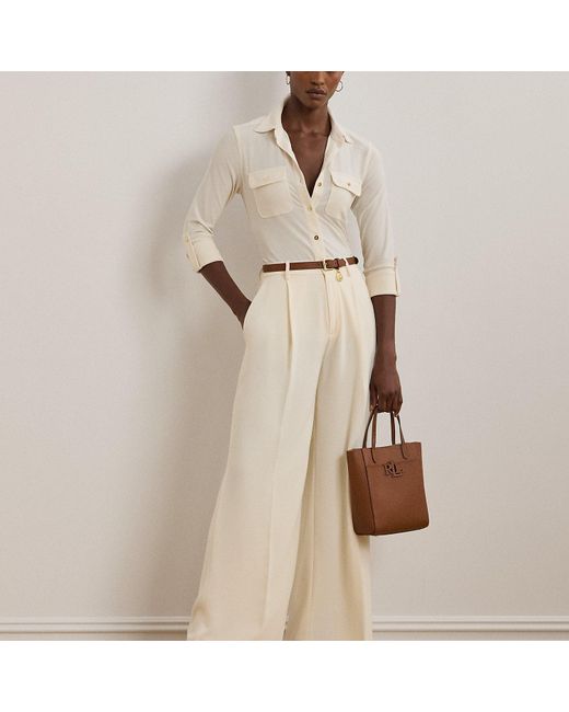 Ralph Lauren Natural Pebbled Leather Small Cameryn Tote Bag