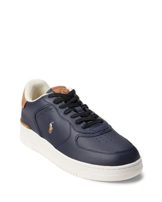 Ralph Lauren Brown Masters Court Leather Trainer for men