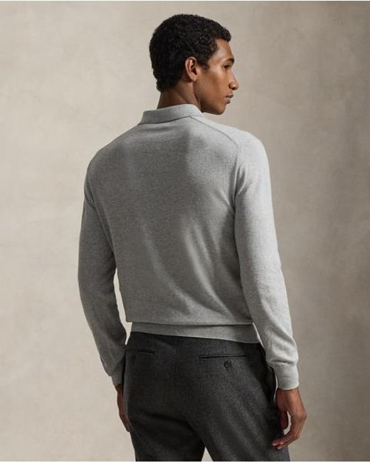 Polo Ralph Lauren Gray Cotton Polo-Collar Jumper for men