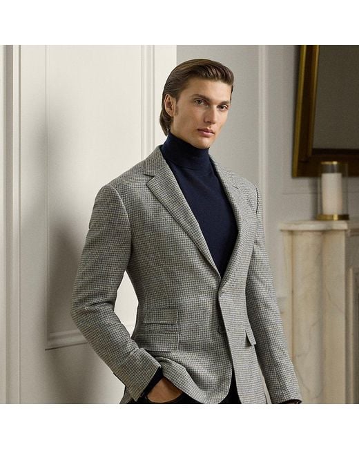 Ralph Lauren Gray Kent Hand-Tailored Houndstooth Jacket for men