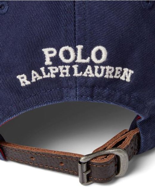 Polo Ralph Lauren Blue Cotton Hat With Bear Embroidery for men